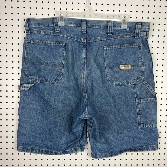 Wrangler‎ Carpenter Baggy Jean Shorts Sz 40 Light Wash Work Wear Jorts Skate Y2K - Picture 1 of 7